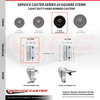 Service Caster 4 Inch Hard Rubber Wheel Swivel 3/4 Inch Square Stem Caster Set SCC-SQ20S414-HRS-34-4